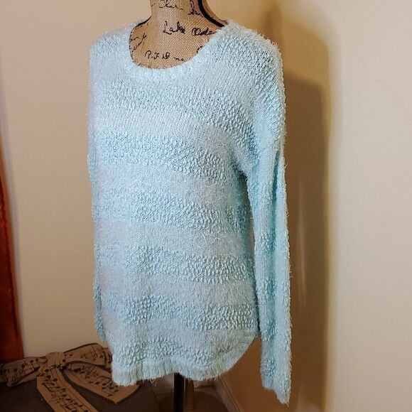 New Directions aqua sweater size Large - Picture 6 of 9